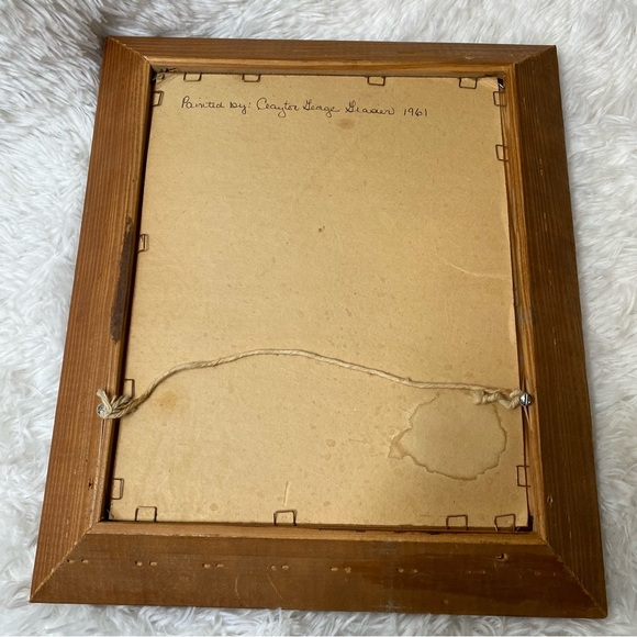 Vintage 60’s Hand Painted Rose And Butterfly Framed Artwork - Picture 6 of 7